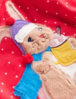 Dresses-Boden Sweatshirt Appliqué Dress-Rose Pink Pin Spot Animals RosePinkPinSpotAnimals