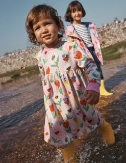 Dresses-Boden Sweatshirt Dress-Sugared Lilac Spring Garden SugaredLilacSpringGarden