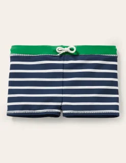 Swimwear & Beachwear-Boden Swim Trunks-Navy Blue/White NavyBlue/White