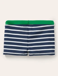 Swimwear & Beachwear-Boden Swim Trunks-Navy Blue/White NavyBlue/White
