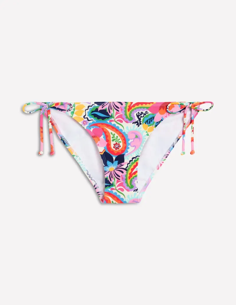 Swimwear-Boden Symi String Bikini Bottoms-Ivory, Botanical Paisley Ivory,BotanicalPaisley