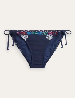 Swimwear-Boden Symi String Bikini Bottoms-Midnight, Kurbits Floral Midnight,KurbitsFloral