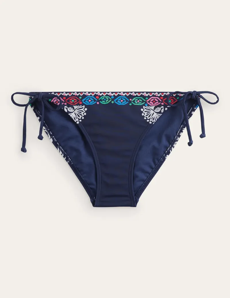 Swimwear-Boden Symi String Bikini Bottoms-Midnight, Kurbits Floral Midnight,KurbitsFloral