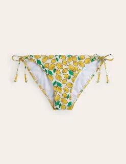 Swimwear-Boden Symi String Bikini Bottoms-Ivory, Lemons Ivory,Lemons
