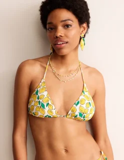 Swimwear-Boden Symi String Bikini Top-Ivory, Lemons Ivory,Lemons