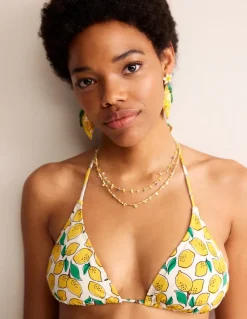 Swimwear-Boden Symi String Bikini Top-Ivory, Lemons Ivory,Lemons