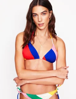 Swimwear-Boden Symi String Bikini Top-Multi, Rainbow Cascade Multi,RainbowCascade