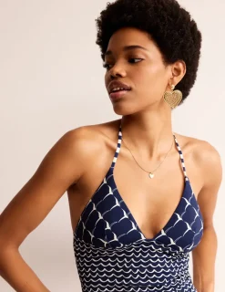 Swimwear-Boden Symi String Swimsuit-French Navy, Seagull FrenchNavy,Seagull
