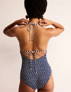 Swimwear-Boden Symi String Swimsuit-French Navy, Seagull FrenchNavy,Seagull