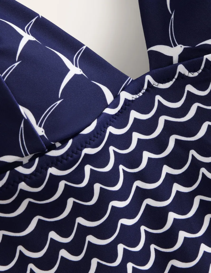 Swimwear-Boden Symi String Swimsuit-French Navy, Seagull FrenchNavy,Seagull