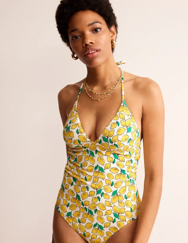 Swimwear-Boden Symi String Swimsuit-Ivory, Lemons Ivory,Lemons
