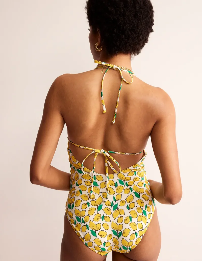 Swimwear-Boden Symi String Swimsuit-Ivory, Lemons Ivory,Lemons
