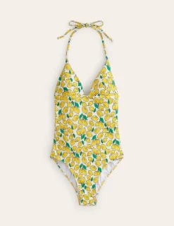 Swimwear-Boden Symi String Swimsuit-Ivory, Lemons Ivory,Lemons