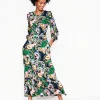 Dresses & Jumpsuits | Midi-Boden Tabitha Tiered Jersey Dress-Green, Botanical Paisley Green,BotanicalPaisley