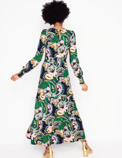Dresses & Jumpsuits | Midi-Boden Tabitha Tiered Jersey Dress-Green, Botanical Paisley Green,BotanicalPaisley