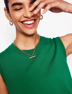 Jewelry-Boden T-Bar Chain Necklace- Gold