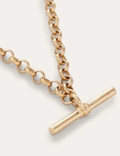 Jewelry-Boden T-Bar Chain Necklace- Gold