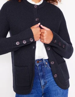 Sweaters & Cardigans-Boden Textured Stitch Cardigan- Navy