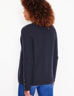 Sweaters & Cardigans-Boden Textured Stitch Cardigan- Navy