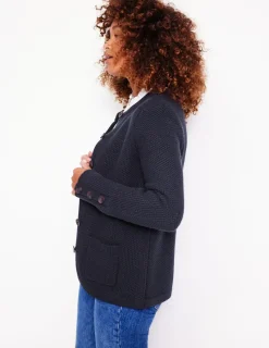 Sweaters & Cardigans-Boden Textured Stitch Cardigan- Navy