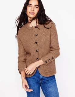 Sweaters & Cardigans-Boden Textured Stitch Cardigan-Praline Brown PralineBrown