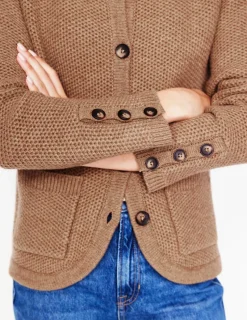 Sweaters & Cardigans-Boden Textured Stitch Cardigan-Praline Brown PralineBrown