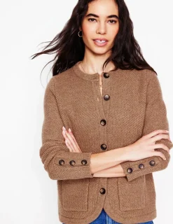 Sweaters & Cardigans-Boden Textured Stitch Cardigan-Praline Brown PralineBrown