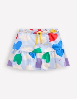 Skirts & Skorts-Boden Tiered Jersey Skort-Misty Blue Balloon Sky MistyBlueBalloonSky