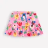 Skirts & Skorts-Boden Tiered Jersey Skort-Sugared Lilac Spring Garden SugaredLilacSpringGarden