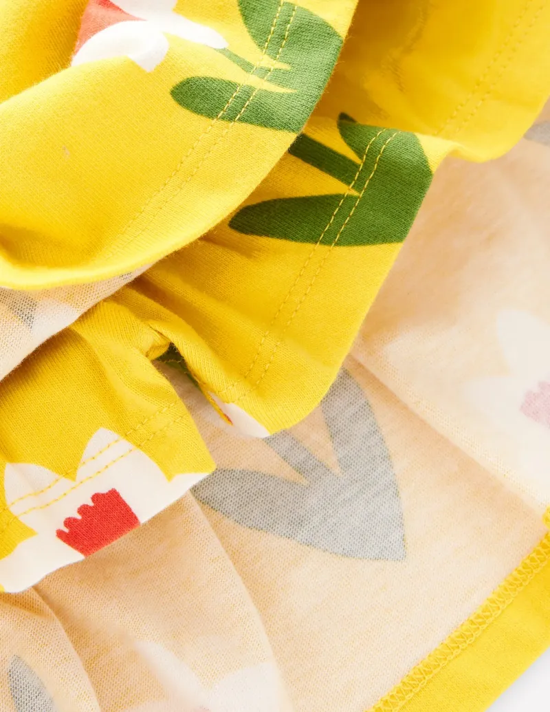 Skirts & Skorts-Boden Tiered Jersey Skort-Tropical Yellow Daffodil TropicalYellowDaffodil