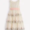 Dresses-Boden Tiered Organza Dress- Ivory