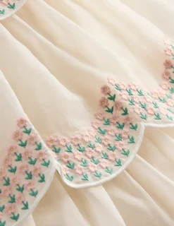 Dresses-Boden Tiered Organza Dress- Ivory