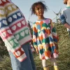 Dresses-Boden Tiered Sweatshirt Dress-Multi Collage Hearts MultiCollageHearts