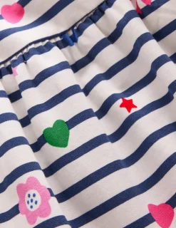 Dresses-Boden Tiered Sweatshirt Dress-Navy/ Ivory Stripe Navy/IvoryStripe