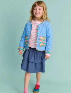 Skirts & Skorts-Boden Tiered Woven Skirt- Chambray