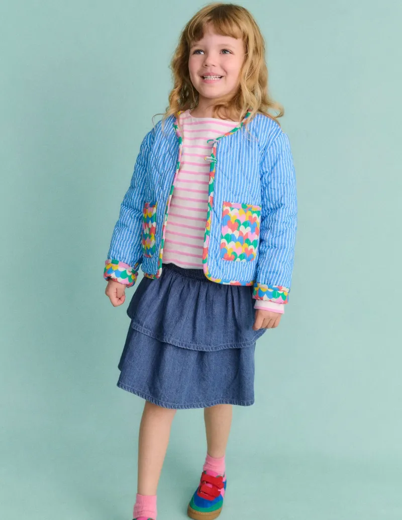 Skirts & Skorts-Boden Tiered Woven Skirt- Chambray