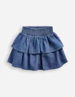 Skirts & Skorts-Boden Tiered Woven Skirt- Chambray