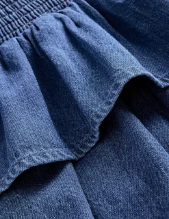 Skirts & Skorts-Boden Tiered Woven Skirt- Chambray