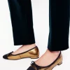 Flats-Boden Toe Cap Ballet Flat-Bronze Metallic Leather BronzeMetallicLeather