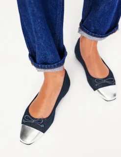Flats-Boden Toe Cap Ballet Flat- Denim