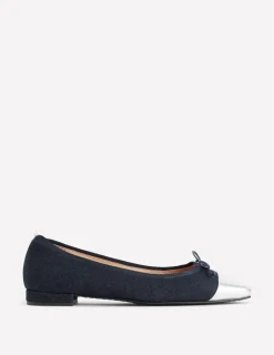 Flats-Boden Toe Cap Ballet Flat- Denim