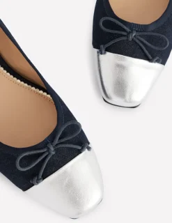 Flats-Boden Toe Cap Ballet Flat- Denim