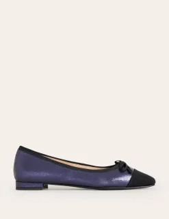 Flats-Boden Toe Cap Ballet Flat-Navy Crackle Leather NavyCrackleLeather