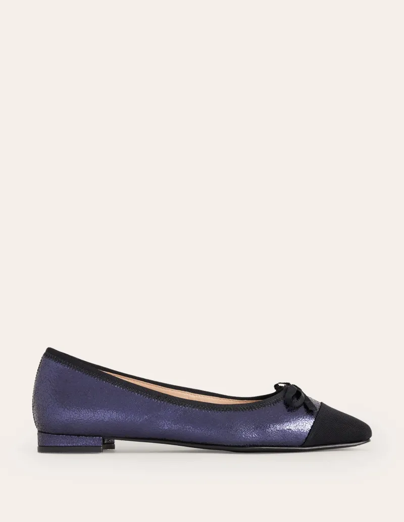 Flats-Boden Toe Cap Ballet Flat-Navy Crackle Leather NavyCrackleLeather
