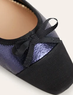 Flats-Boden Toe Cap Ballet Flat-Navy Crackle Leather NavyCrackleLeather