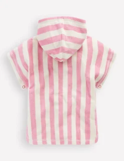 Swimwear & Beachwear-Boden Towelling Throw On-Bubblegum Pink Heart Stripe