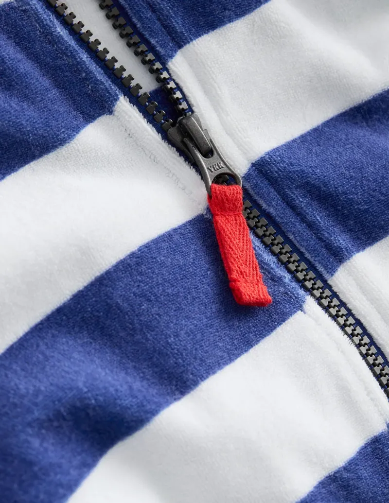 Swimwear & Beachwear-Boden Towelling Zip-Up Throw-On-Sapphire Blue Stripe SapphireBlueStripe
