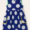 Dresses-Boden Trim Detail Jersey Dress-Blue Wave Jumbo Spot BlueWaveJumboSpot