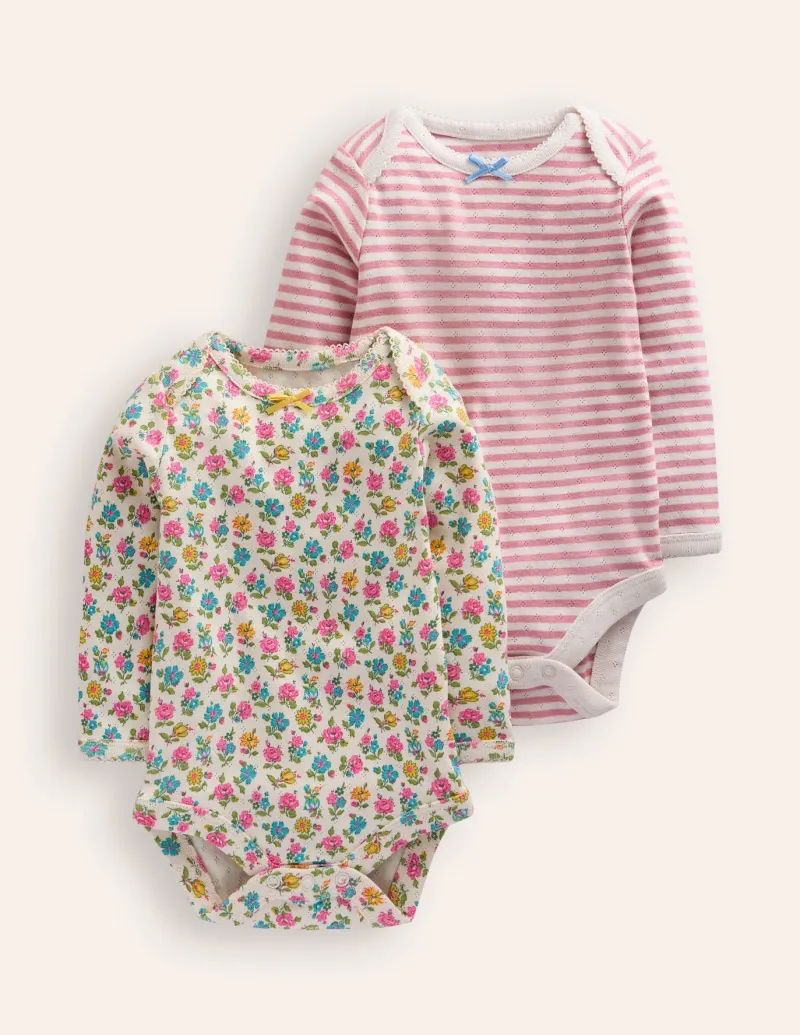 Tops & Bodysuits-Boden Twin Pack Pointelle Bodies-Almond Pink/Ivory AlmondPink/Ivory