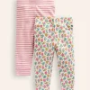 Bottoms-Boden Twin Pack Pointelle Leggings-Almond Pink/Ivory AlmondPink/Ivory